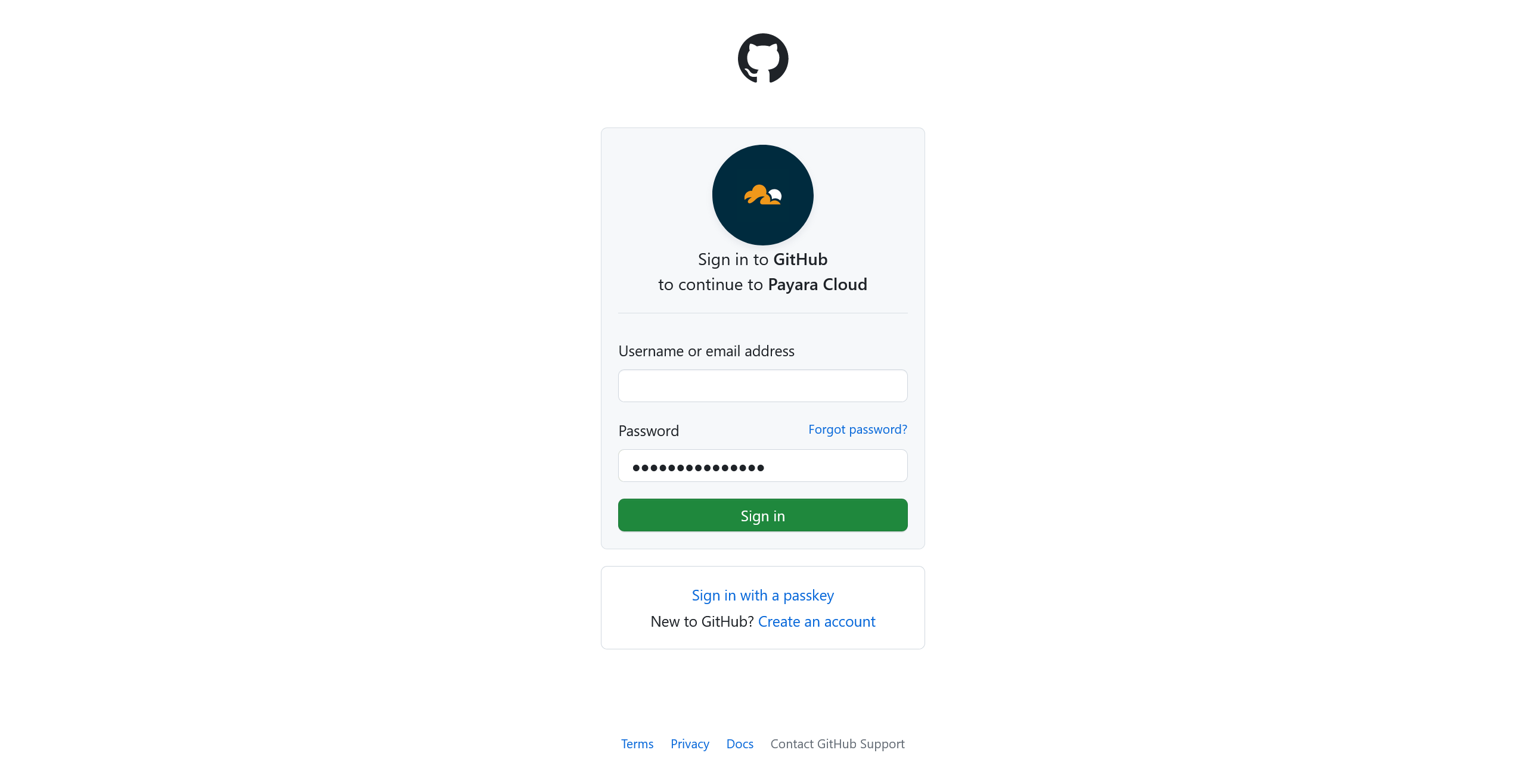 Github Login Page