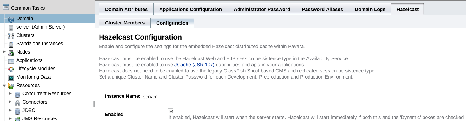 Enable Hazelcast