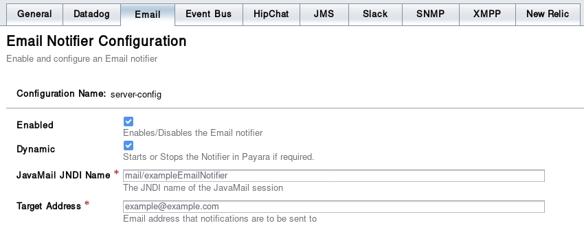 Email Notifier on Admin Console