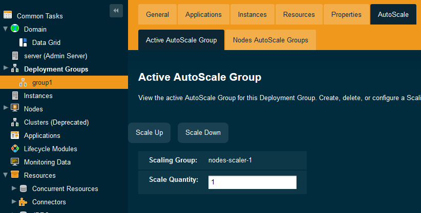 Active AutoScale Group in the Admin Console