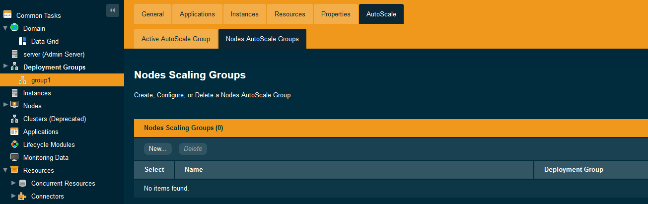 List Nodes Scaling Groups in Admin Console