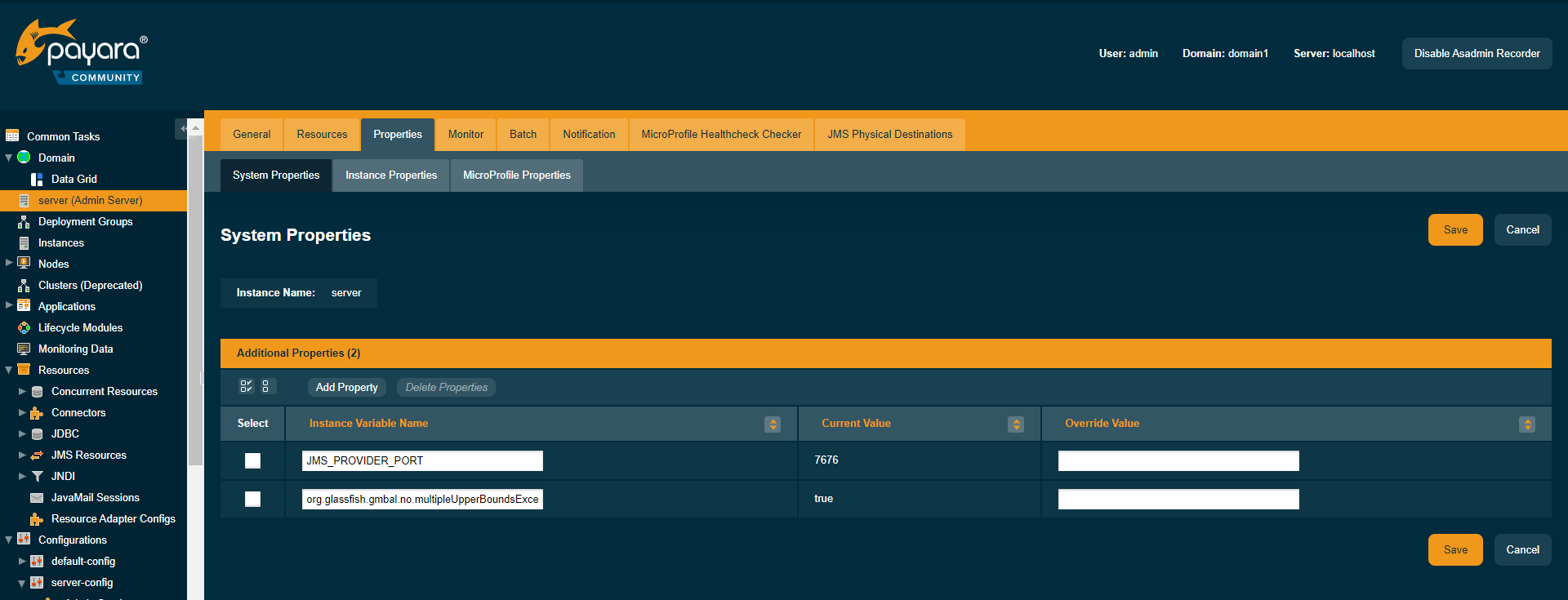 Set CDI Development Mode System Property