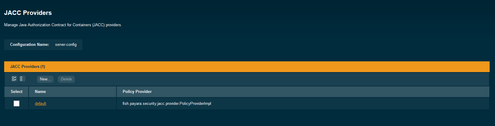 Configured JACC Providers