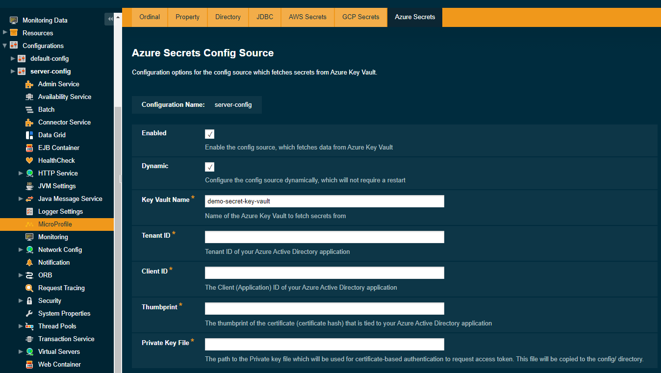 Payara Server Administration Console configuration route