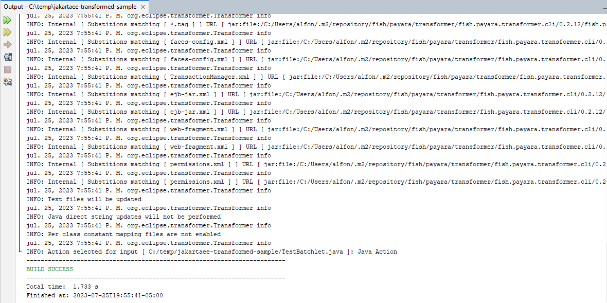 Output file transformation