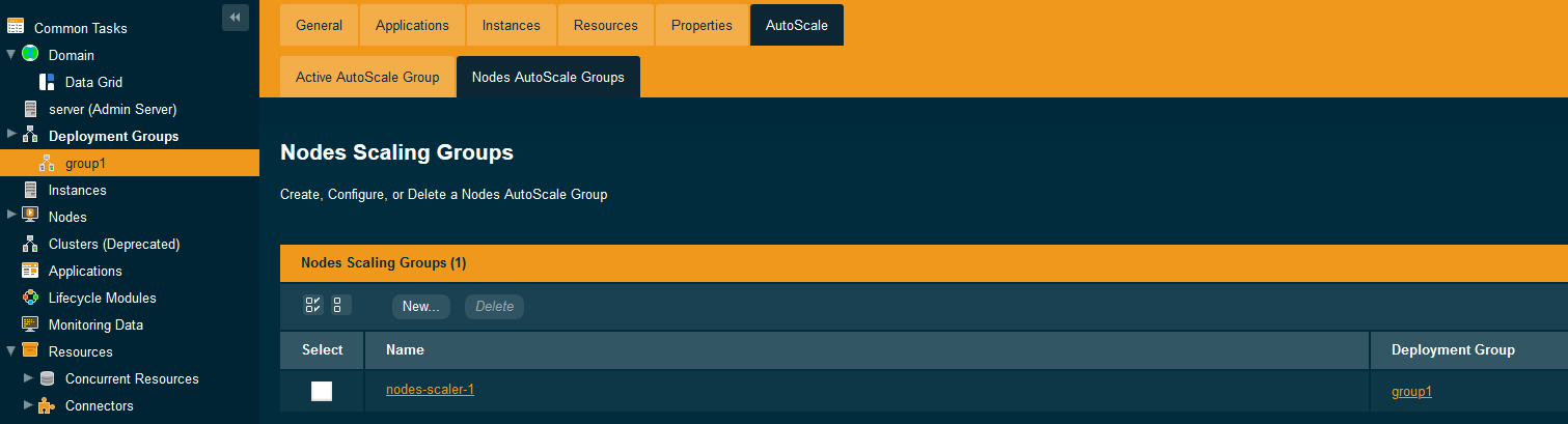 List Nodes Scaling Groups in Admin Console