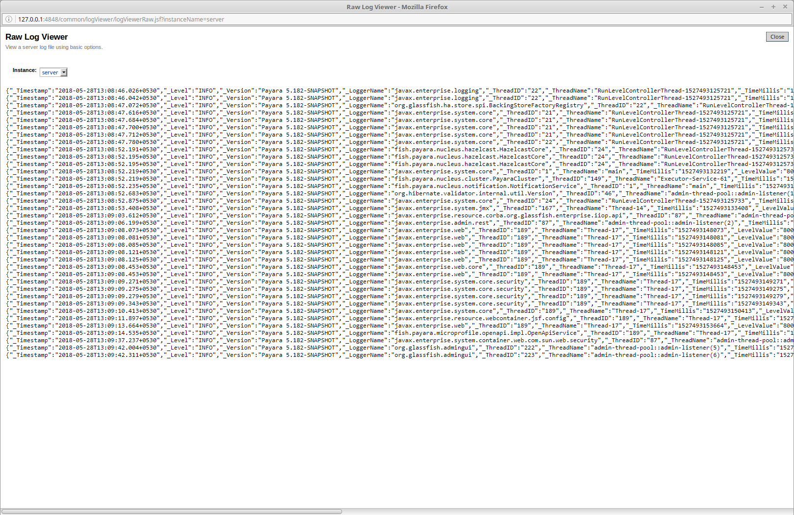 Example log file with underscore prefix in JSON fields