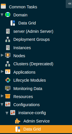 Admin Console Data Grid Config