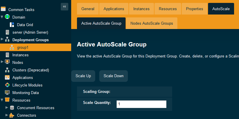 Active AutoScale Group in the Admin Console