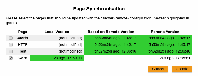 Page Synchronisation