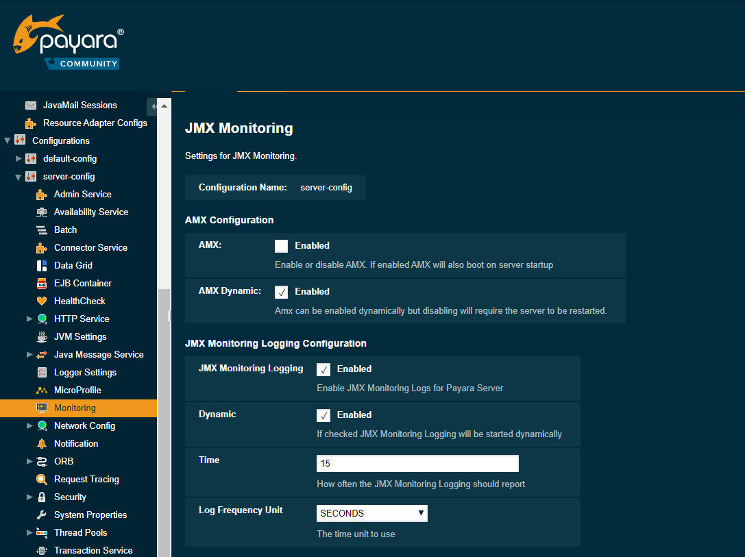 JMX Monitoring Page