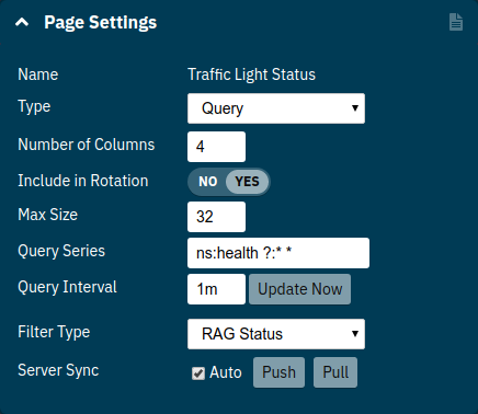 Query Page Settings