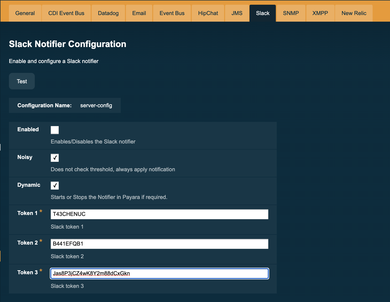 Slack Configuration on Admin Console