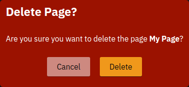 Delete a Page Confirmation Dialogue