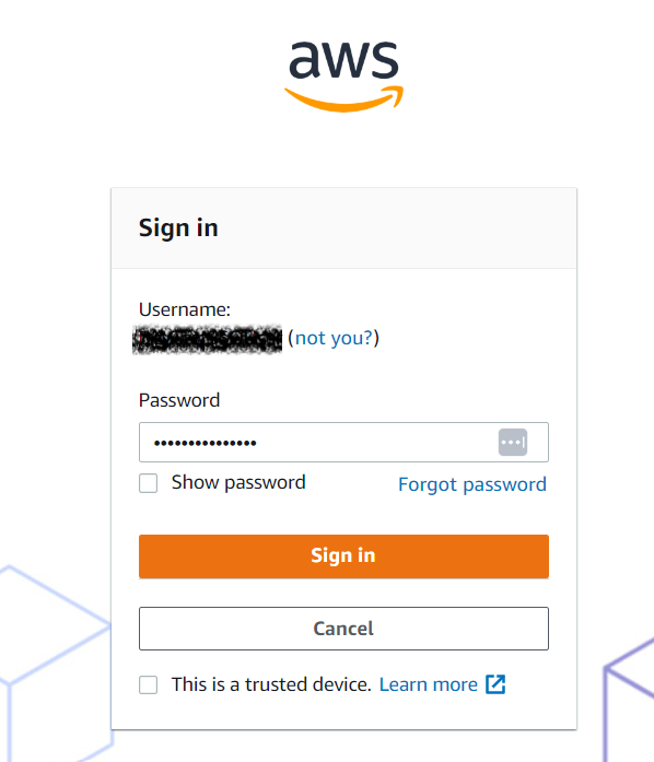 Amazon Web Services Set user password
