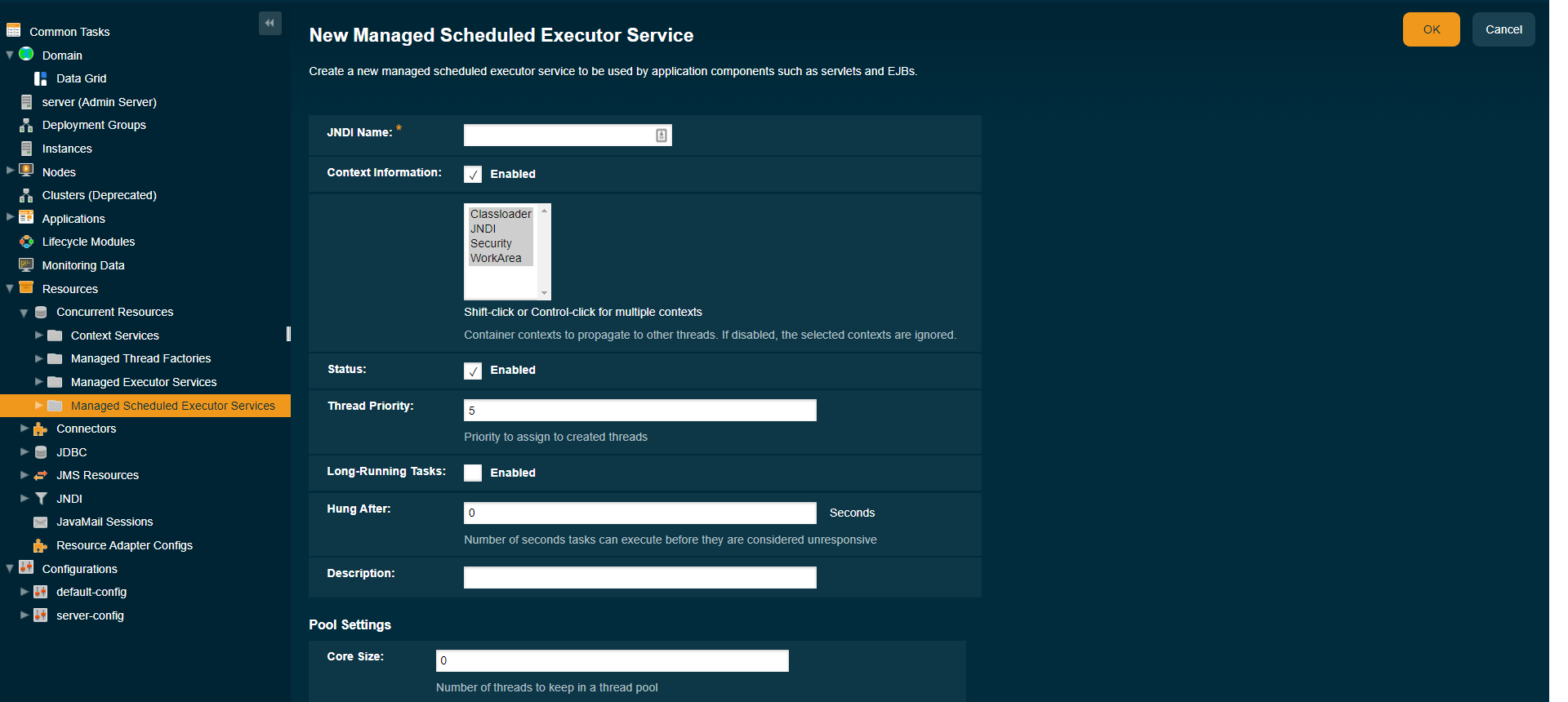 New Managed Scheduled Executor Service