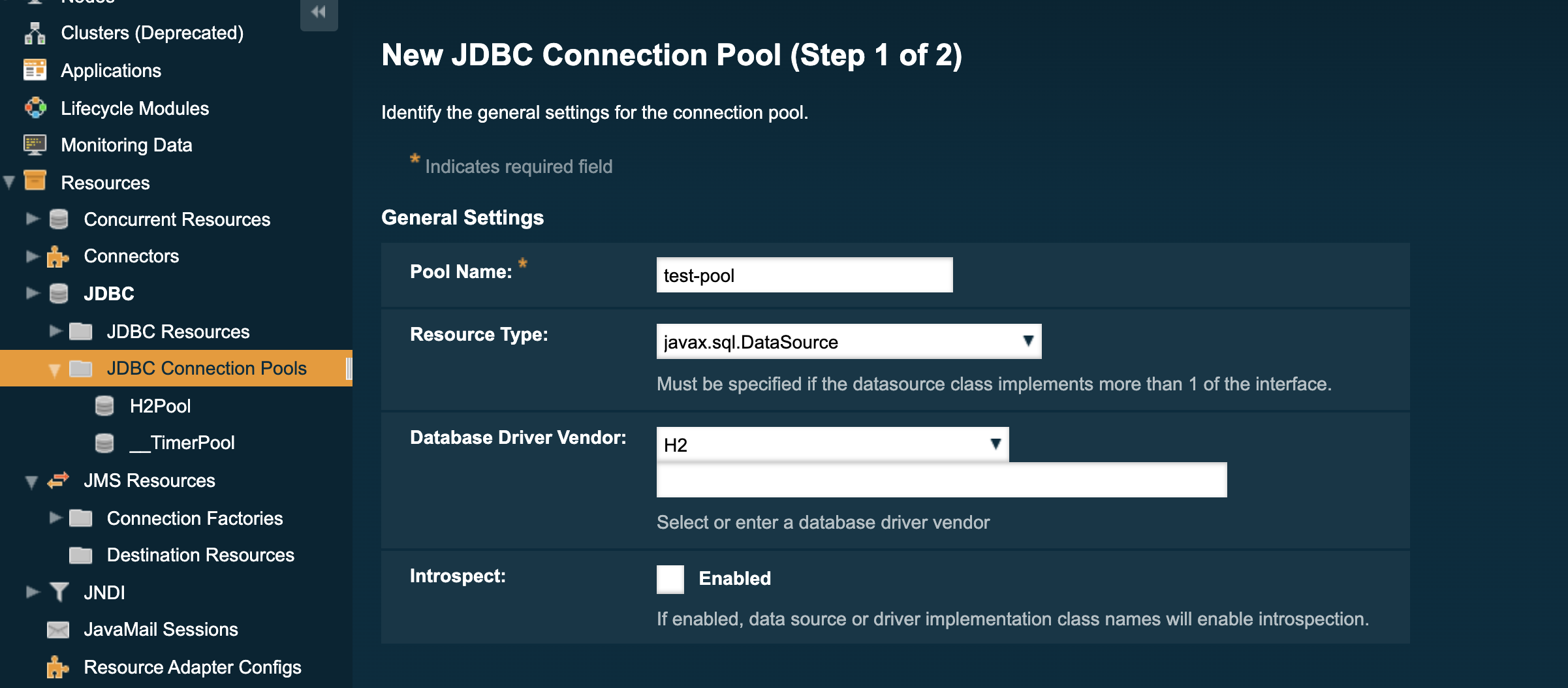 New JDBC Connection Pool