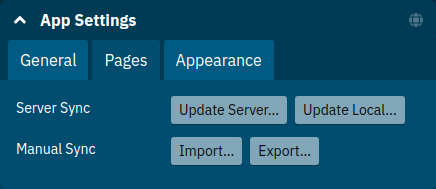 Page Synchronisation Application Settings