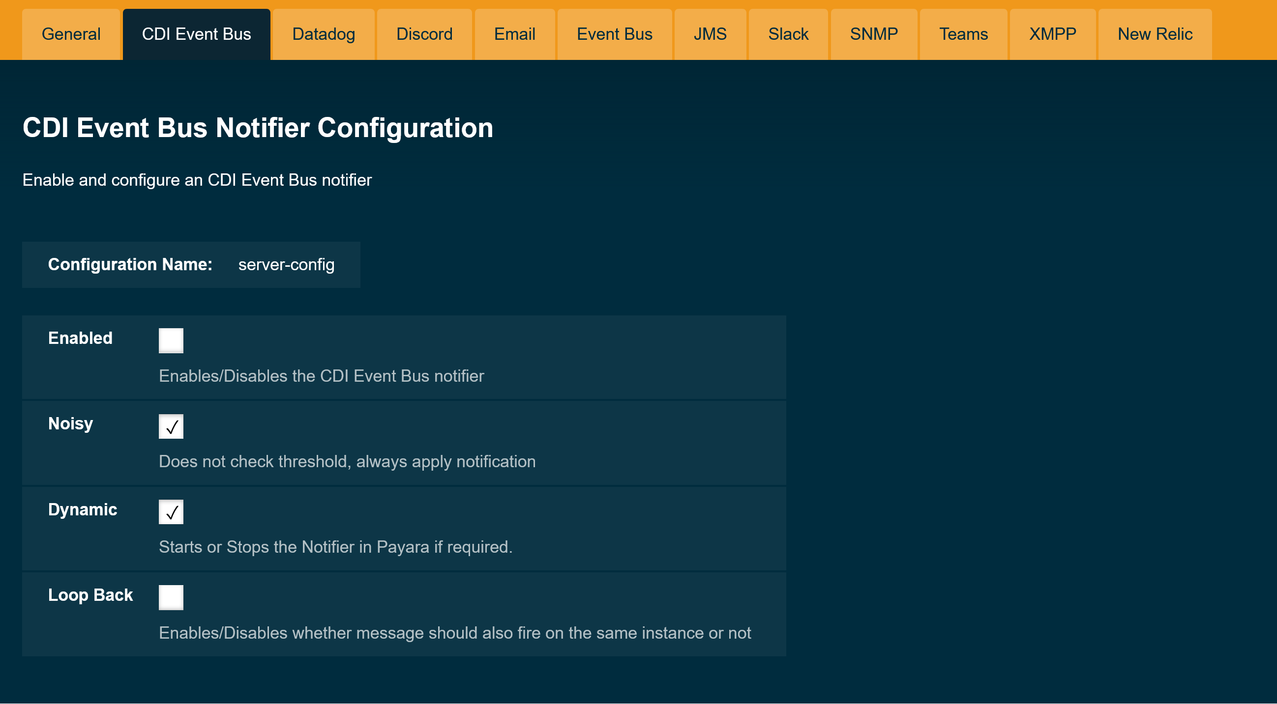 CDI Event Bus Configuration