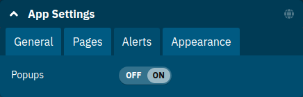 Application Alerts Settings