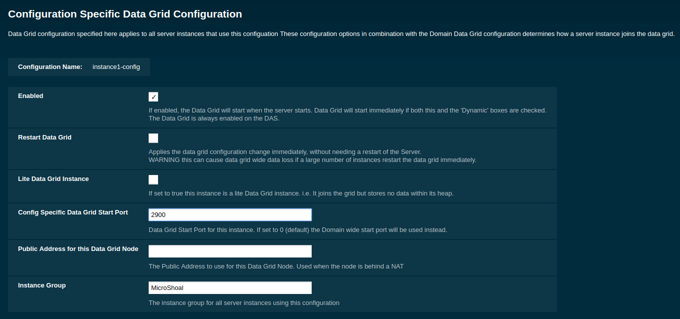 Data Grid Start Port Option