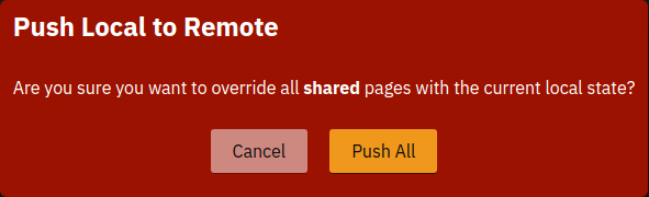 Push All Pages Confirmation Dialogue