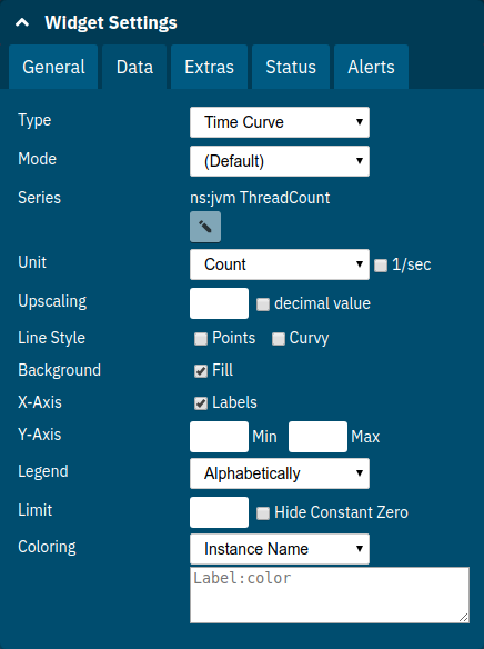 Widget Data Settings