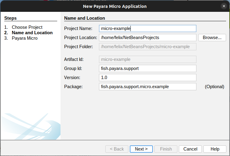 netbeans new application payara6