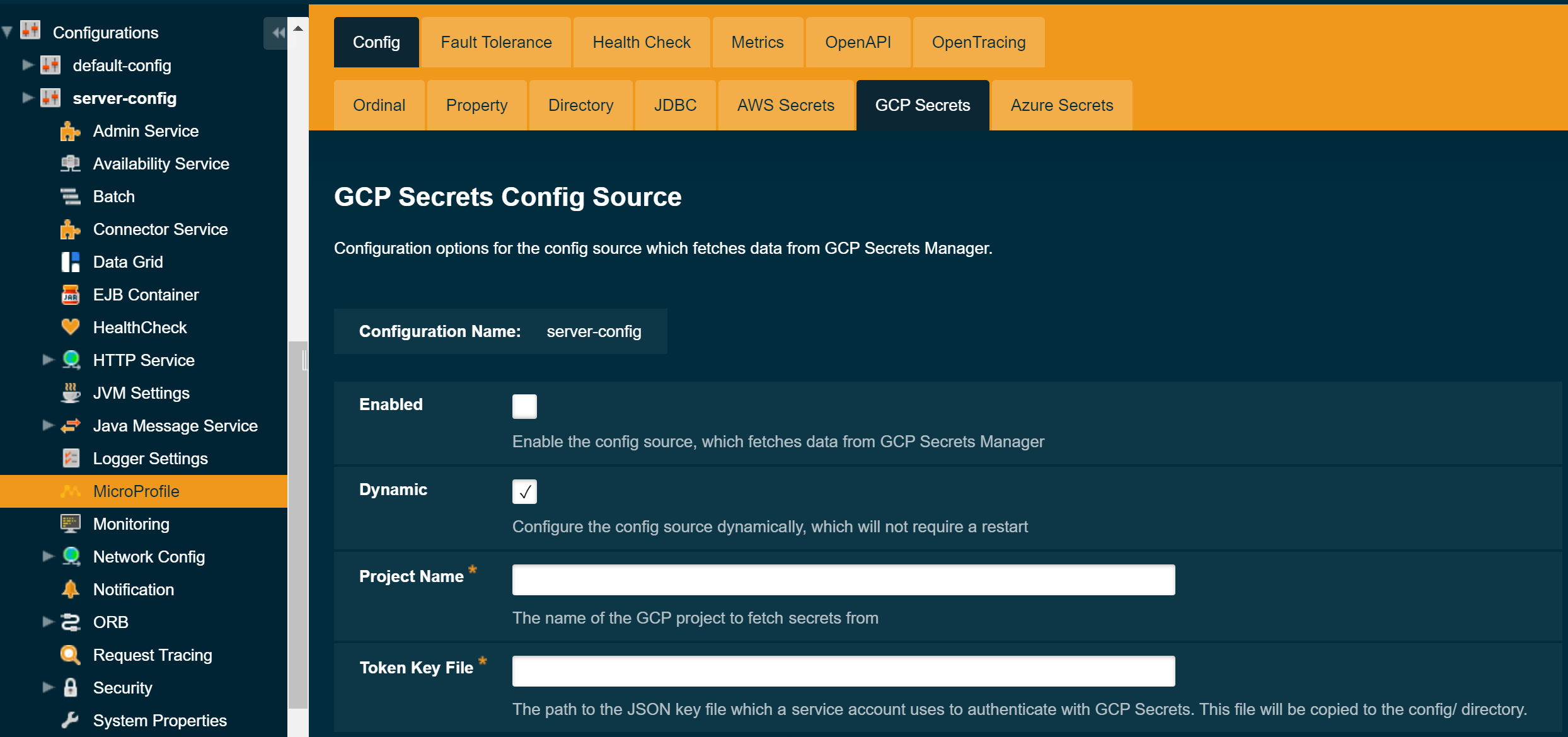 Payara Server Administration Console configuration route