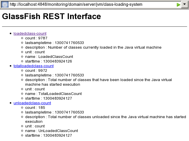 REST resource that provides class loader statistics.