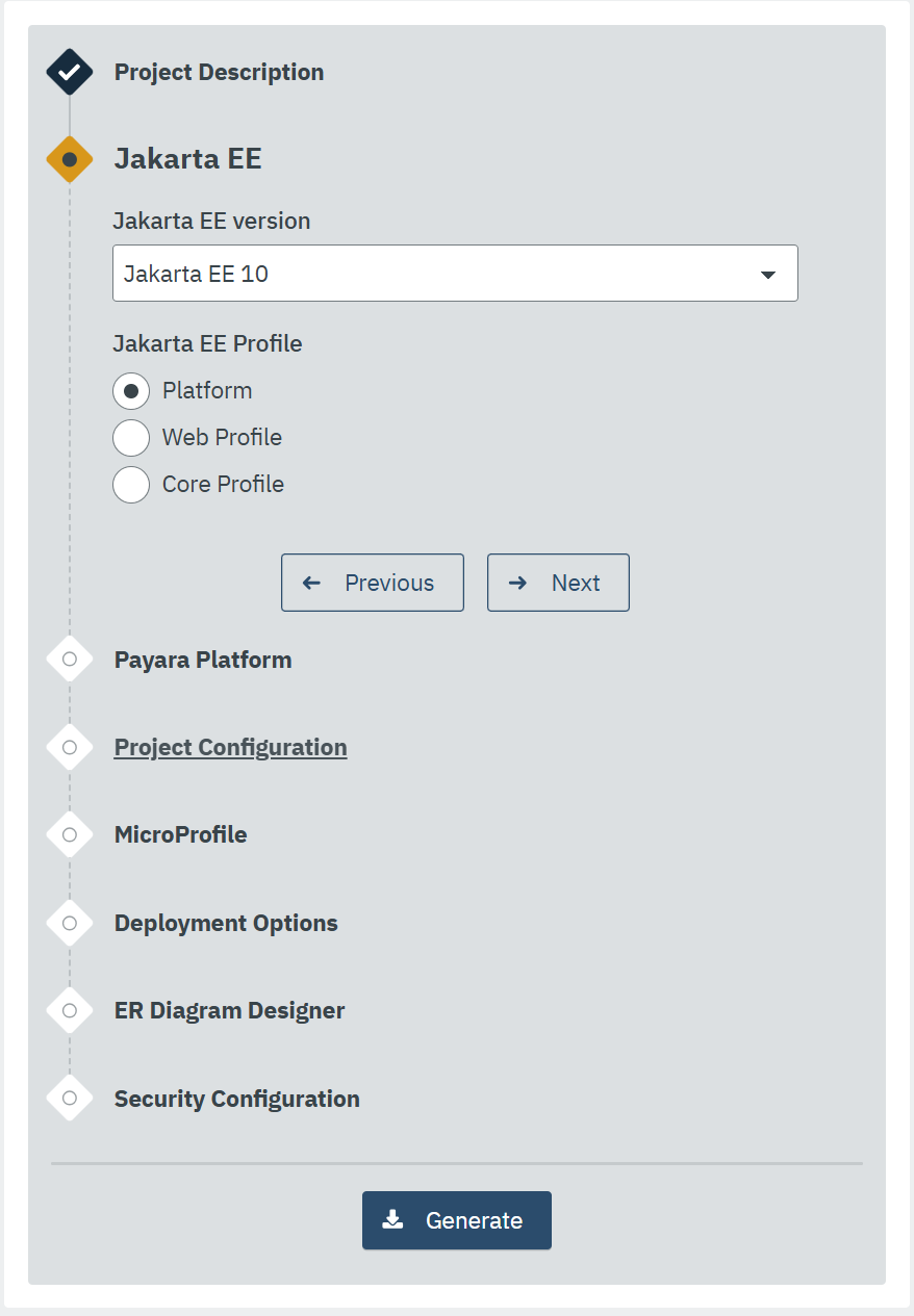 Jakarta EE version